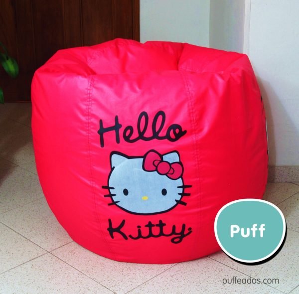 Puff Redondo Hello Kitty con nombre - Imagen 2