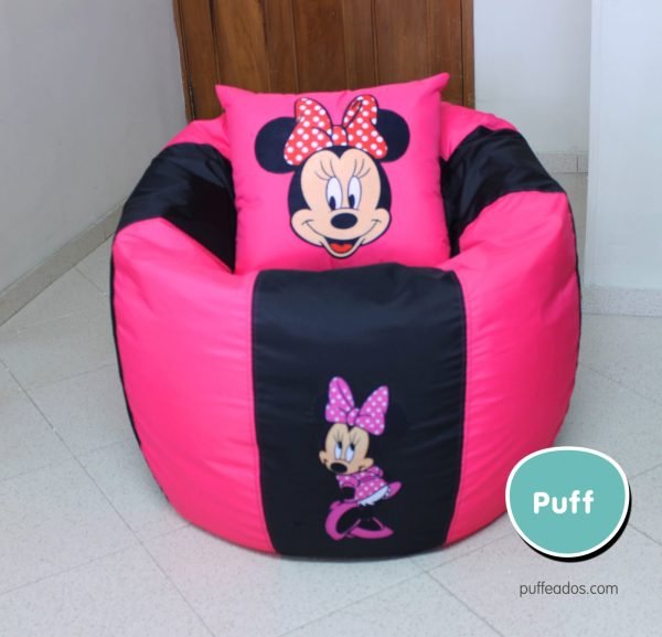 Puff Redondo Minnie incluye un cojín